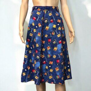 SOLD Vintage 70s Handmade A Line Denim Patchwork Pattern Skirt M 8/10